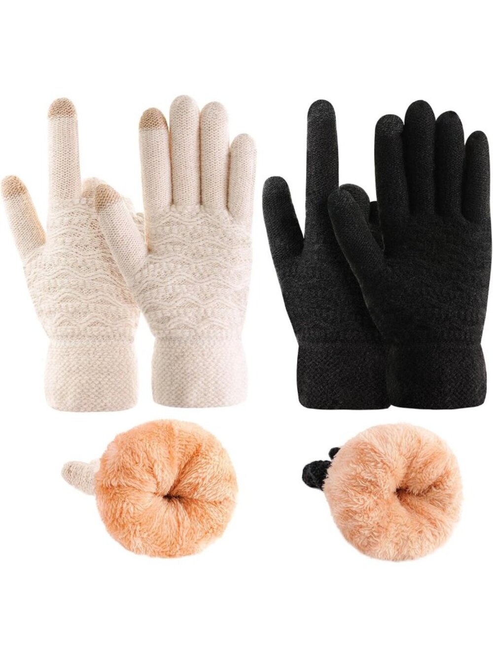 Cozy Thermal Cable Knit Touch Screen Gloves for Women - Fleece Lined, Warm